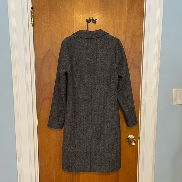 Abercrombie & Fitch wool blend herringbone Dad coat - Picture 2 of 6